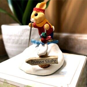 Vintage Hallmark Tender Touches Collection Ornament BUNNY ON SKIS